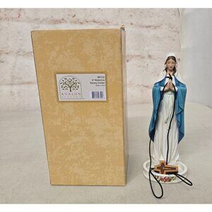 8" Madonna Rosary Holder Statue By Avalon Gallery With Box